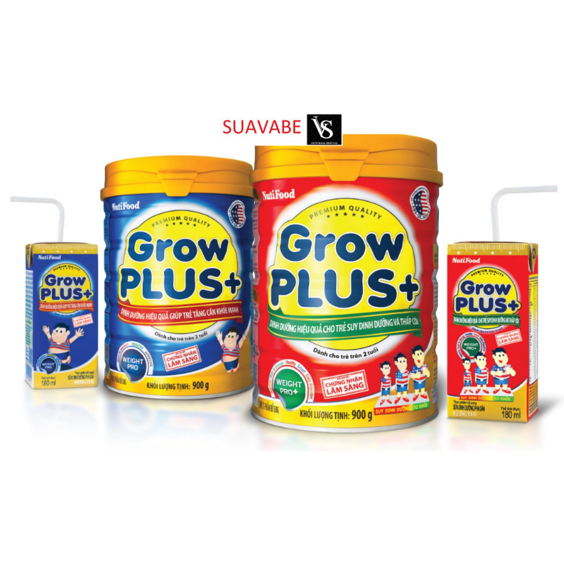 Sữa bột pha sẵn Nutifood Grow Plus đỏ 180ml (thùng 48 hộp)