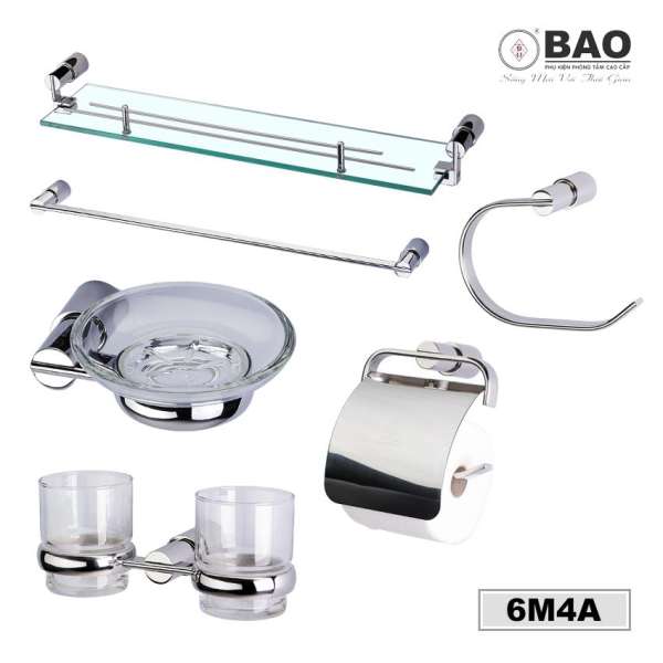 Bộ phụ kiện phòng tắm 6 món BAO 6M4A (INOX 304)