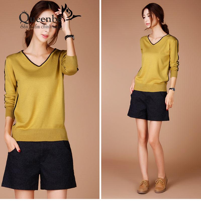 Áo kiểu nữ cổ tim áo len nữ dài tay GLA241 Cuocsongvang