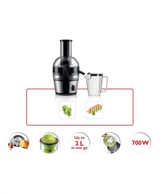 Máy ép trái cây cao cấp Philips HR1863 (Đen) - Hàng nhập khẩu