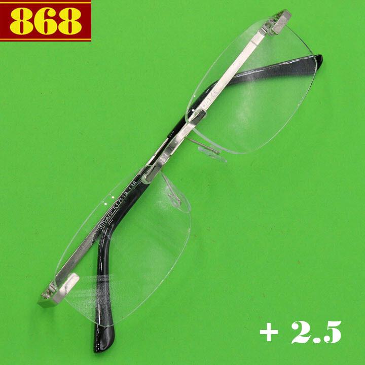 Kính lão 868 inox không viền 2.5 độ