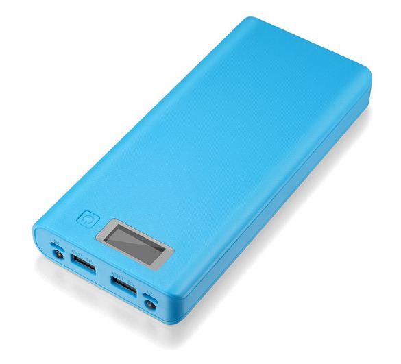 Bộ sạc dự phòng Futureworld 8 khe pin dùng pin 18650 2 cổng ra USB 1A/2A có đèn LED báo dung lượng pin (Xanh Dương)