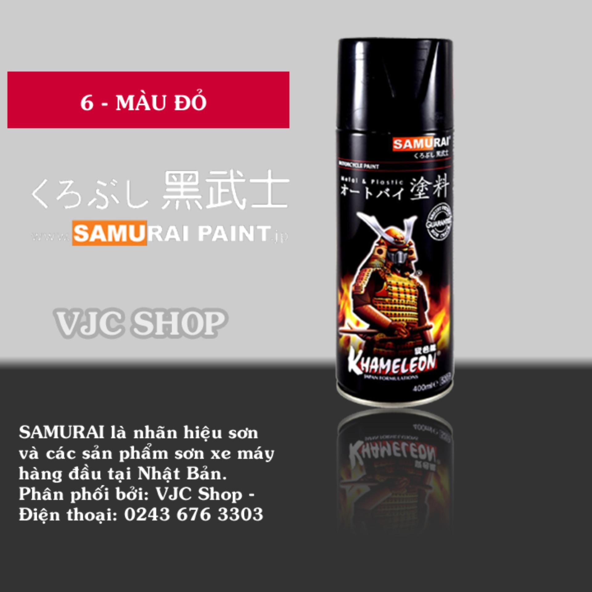 Chai sơn xịt sơn xe máy Samurai MÀU ĐỎ 6