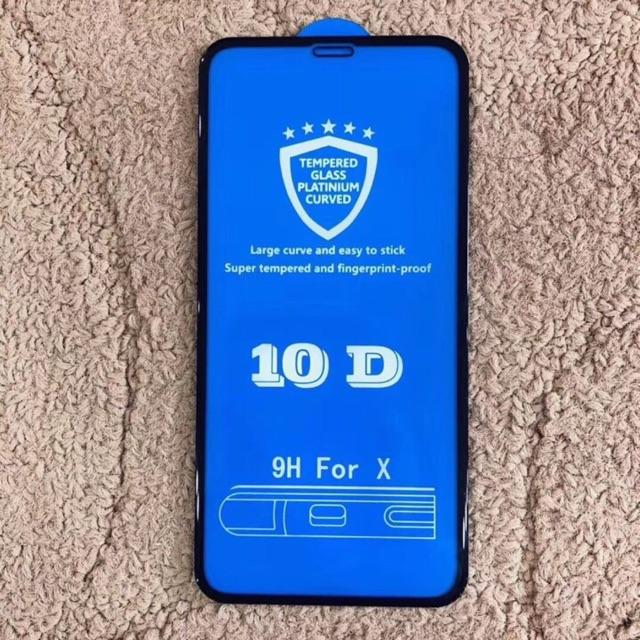 Miếng dán cường lực 10D full màn cho iPhone X (Đen)