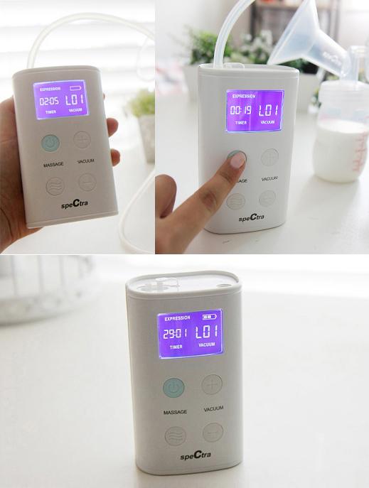 Máy hút sữa điện đôi Spectra 9 plus Made in Korea (có pin sạc tích điện)