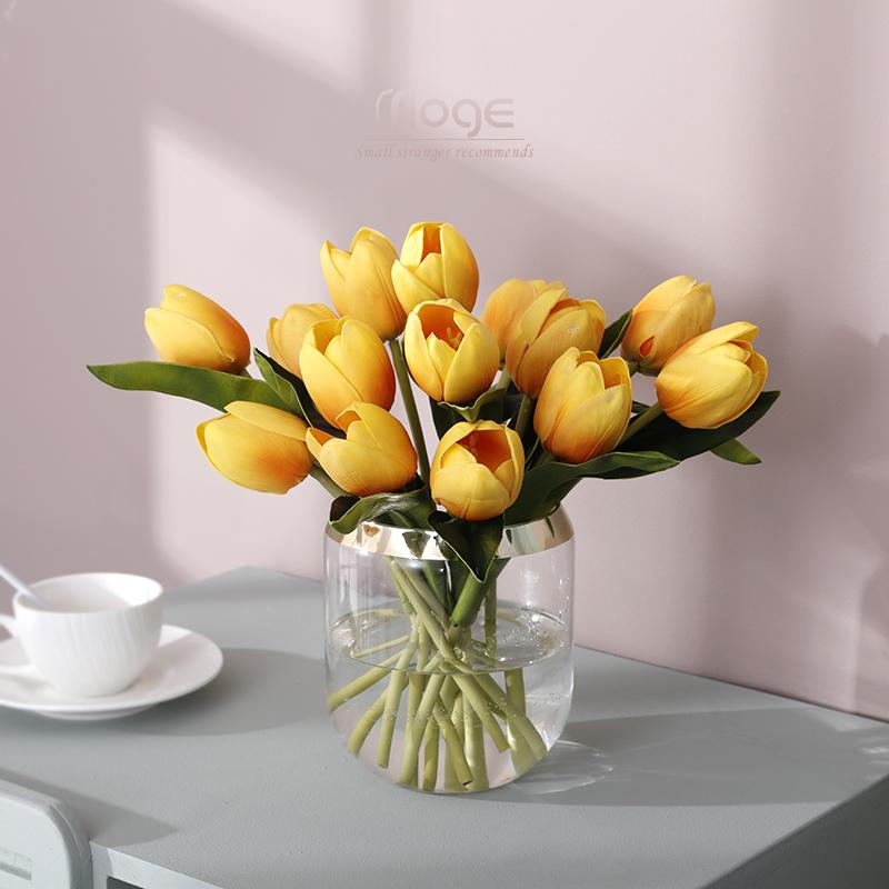 Hoa Tulip Hiện Đại Mô Phỏng Trang Trí Bó Hoa