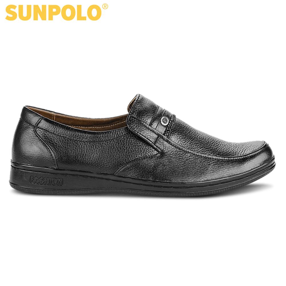 Men Leather Shoes SUNPOLO SUS508D (Black)