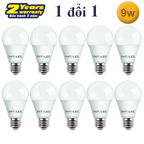 Bộ 10 bóng đèn Led Búp INTELEC 9W Ánh Sáng Trắng (6500K)