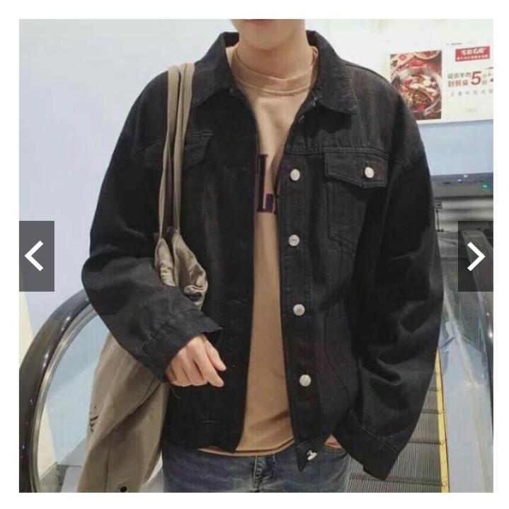 áo khoác jean nam đen trơn