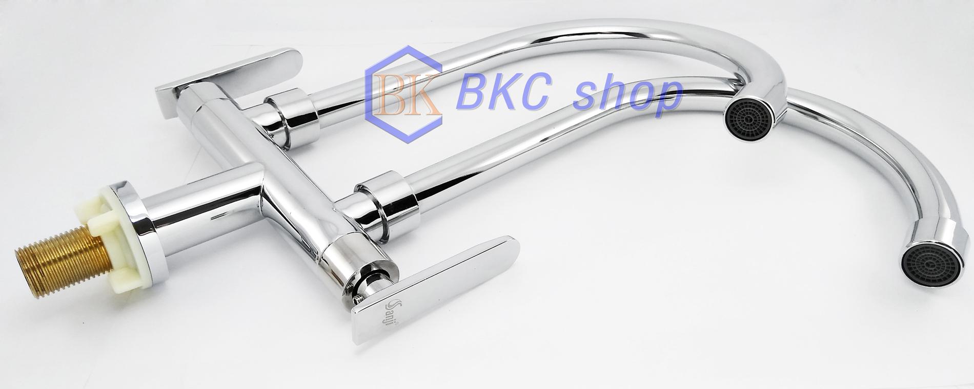 [HCM]Vòi rửa chén lạnh đôi Sanji CL16 (Bạc)