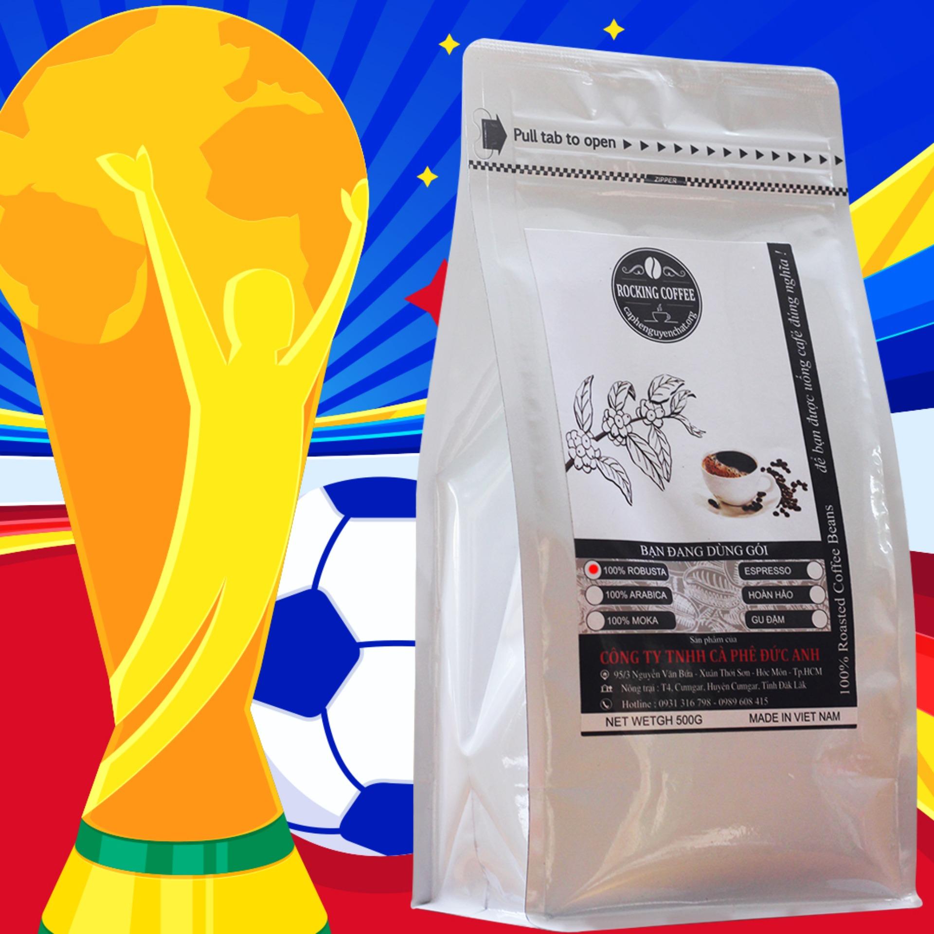 [HCM]Cà phê bột Robusta nguyên chất 100% thượng hạng - Rocking coffee - 500gr