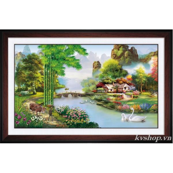[HCM]Tranh Đính Đá Phong cảnh - Kt : 80*50 Cm