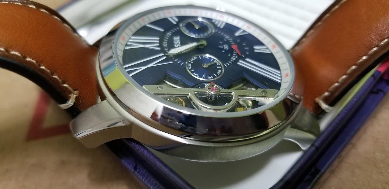 Fossil Grant Twist Three-Hand Leather Watch ME1161