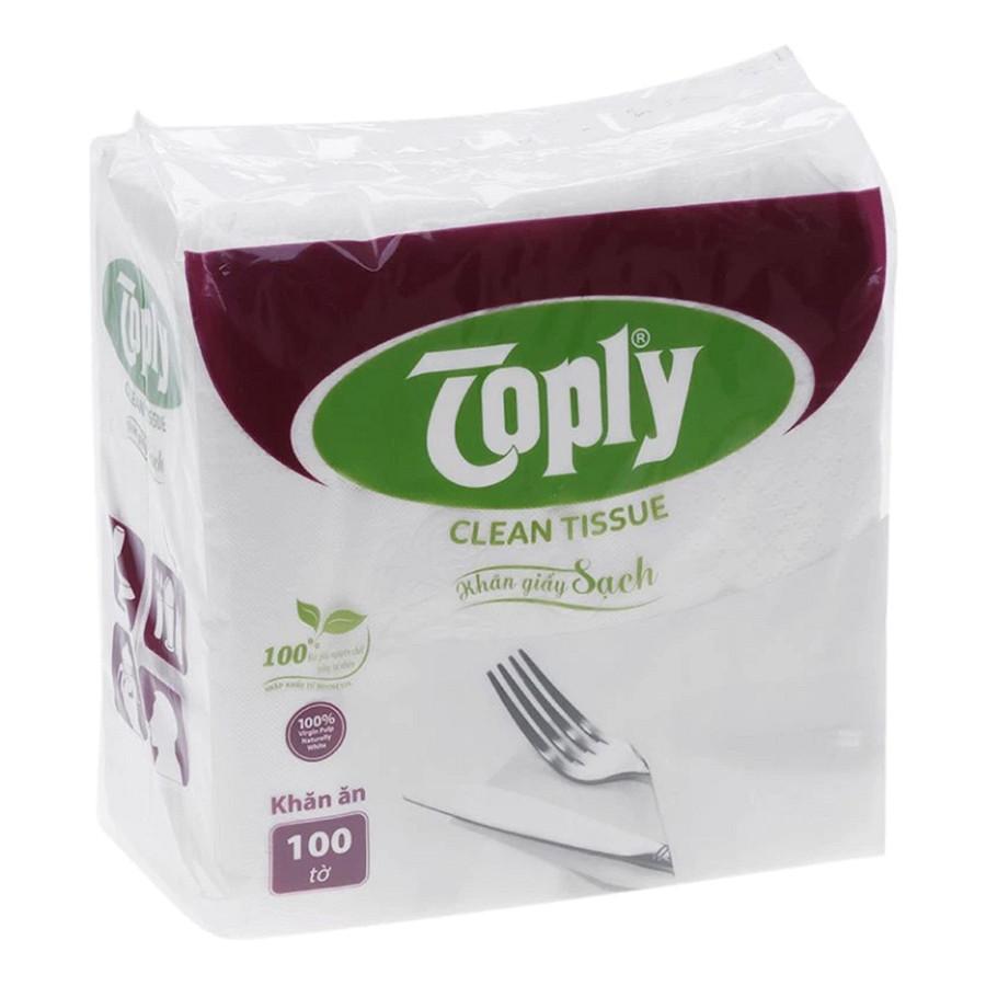 Combo 4 gói Khăn giấy ăn Toply 100 tờ (1 lớp)