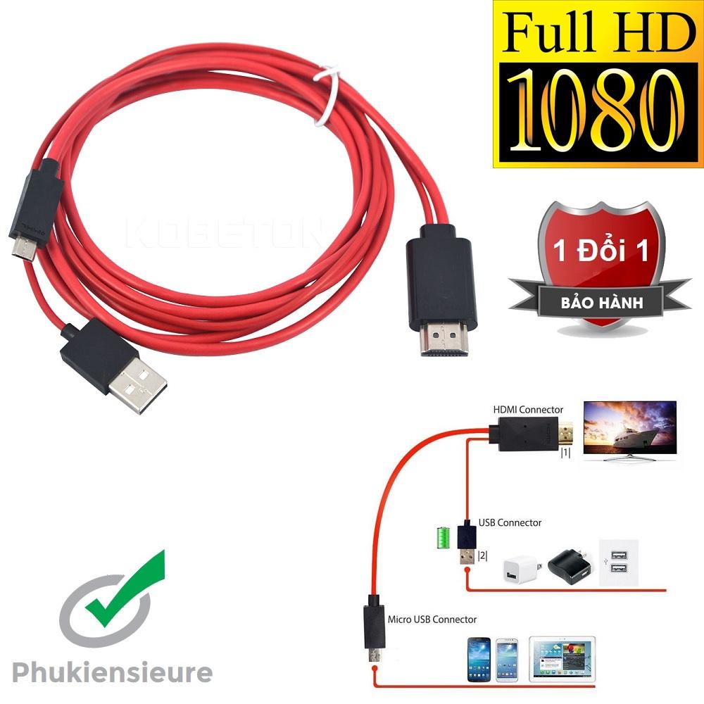 Cáp chuyển đổi MHL sang HDMI HDTV đen phối đỏ