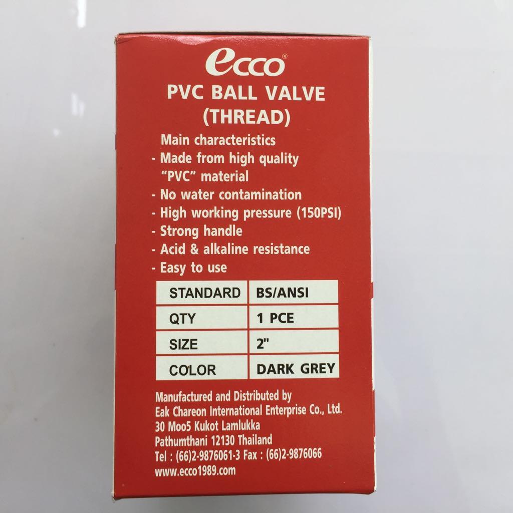 Van khóa nước ECCO phi 60 có ren trong nhập khẩu từ Thái Lan