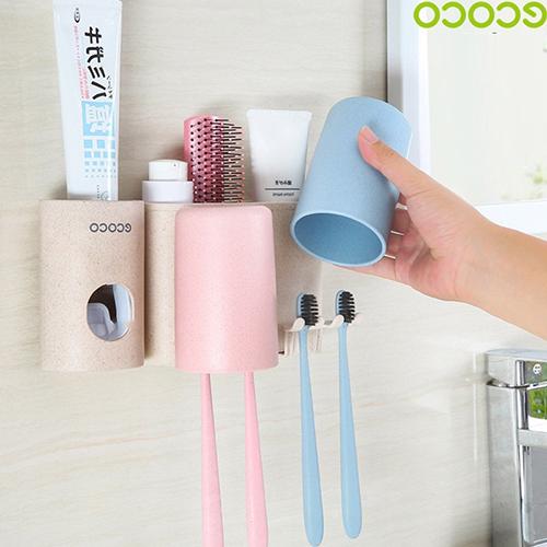 Bộ nhả kem đánh răng kèm 2 cốc ECOCO