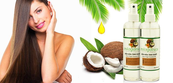 Dầu Dừa Tinh Khiết Milaganics 100ml Trắng