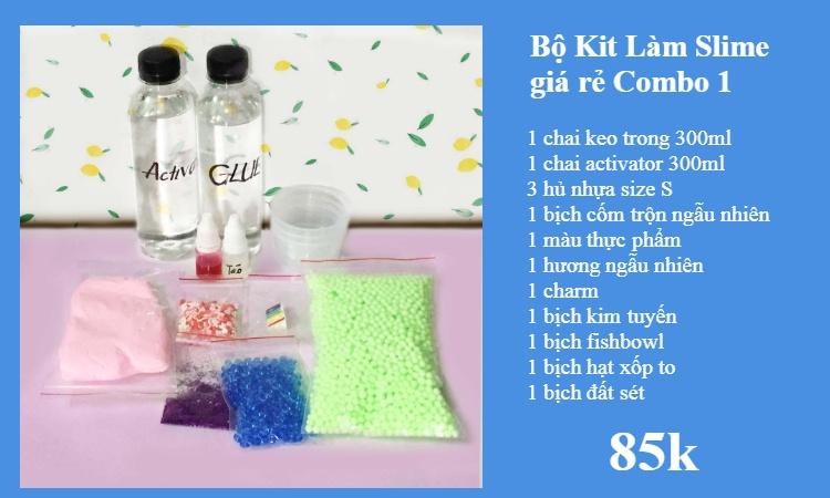 Bộ kit làm slime mây + combo phụ kiện trang trí (miễn phí ship toàn quốc)
