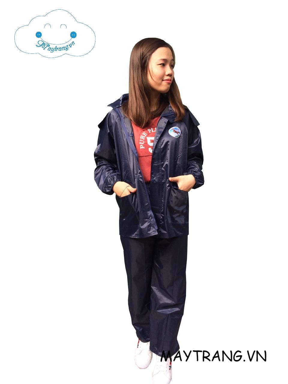 BỘ ÁO MƯA VẢI DÙ - XL (XANH ĐEN)