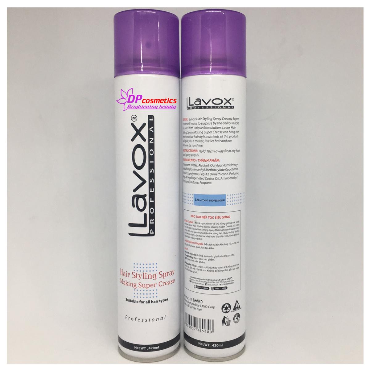 [HCM]Keo tạo kiểu tóc lavox mềm 420ml