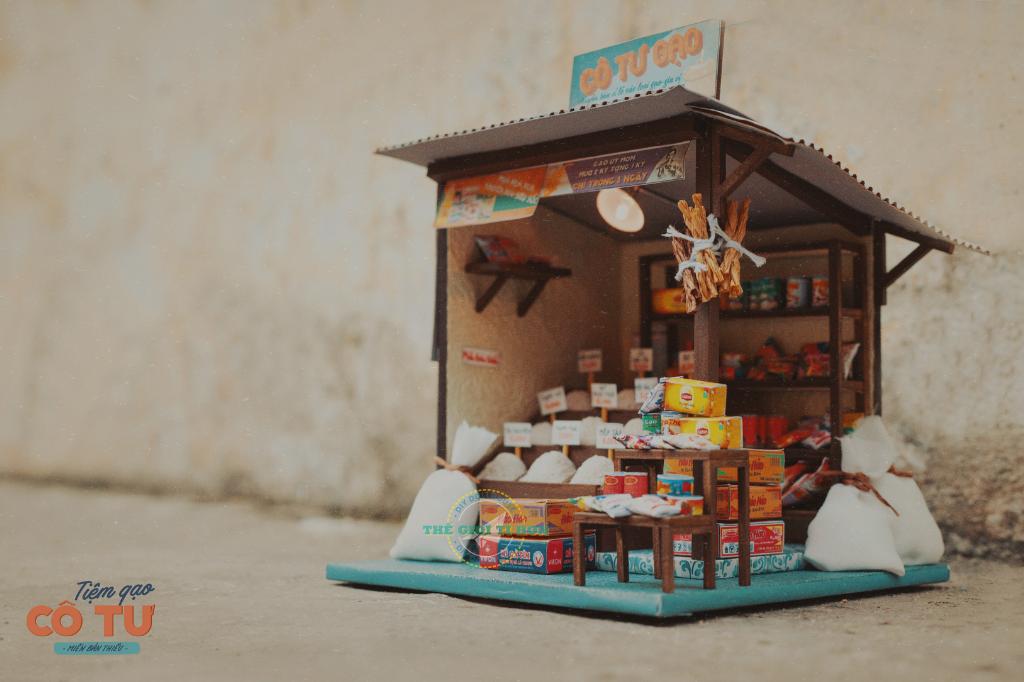 [HCM]Mô Hình Gỗ DIY - Tiệm Gạo Tí Hon