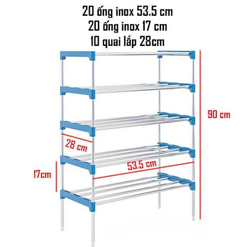 Kệ để giày dép inox 5 tầng