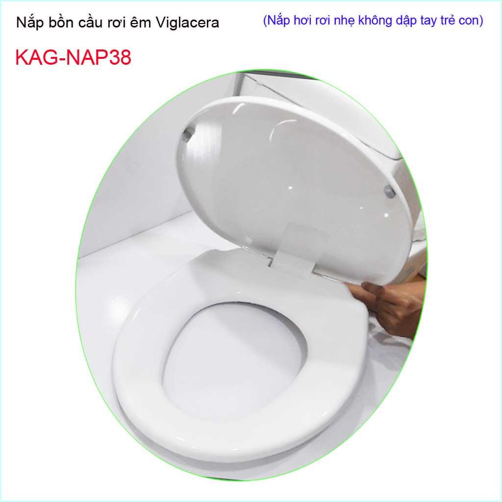 Nắp bồn cầu rơi êm  Viglacera, nắp êm bàn cầu KAG-NAP38