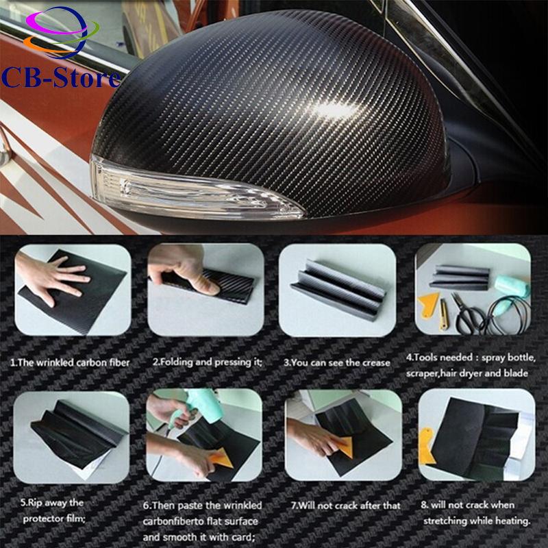 Combo 2 Tấm Decal Cacbon 5D dùng để dán Xe Hơi (30cm x 100cm)