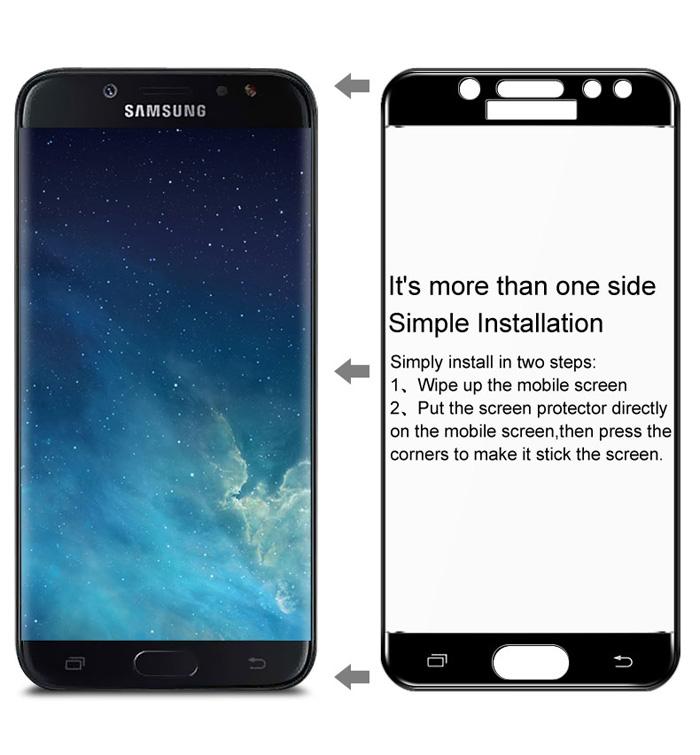 Miếng dán cường lực full màn cho Samsung J7 Plus (Trắng)