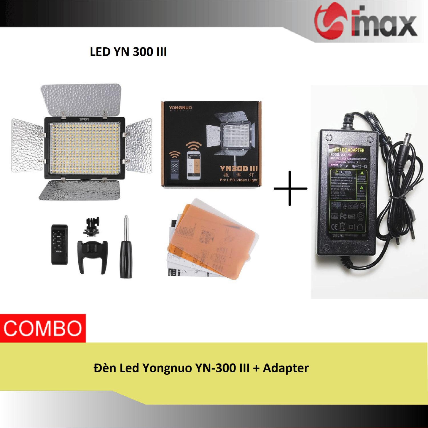 Đèn led yongnuo yn-300 iii + adapter
