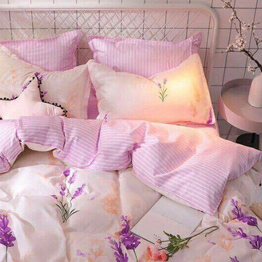 BỘ CHĂN GA GỐI HÀN QUỐC HOA LAVENDER