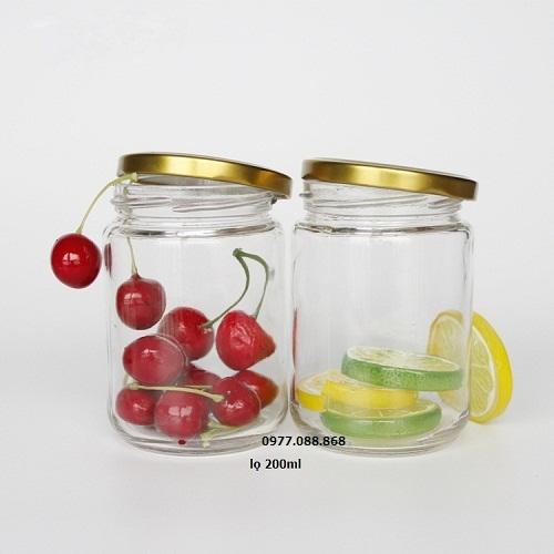 Combo 12 hủ thủy tinh tròn 200ml nắp thiếc