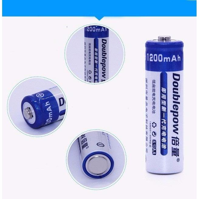 Bộ 4 viên pin tiểu sạc Doublepow AA 1200mAh