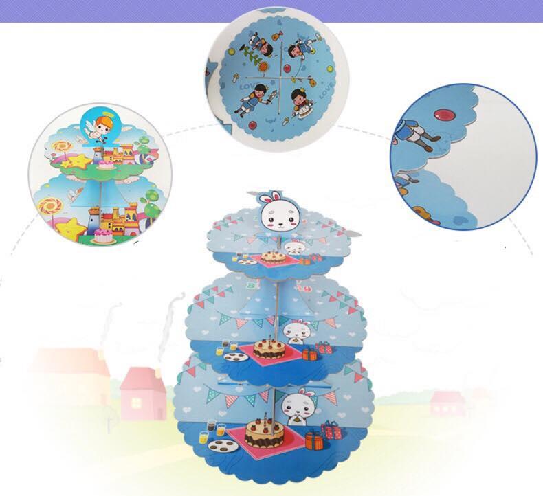 KỆ BÁNH SINH NHẬT CUPCAKE 3 TẦNG (KB02)