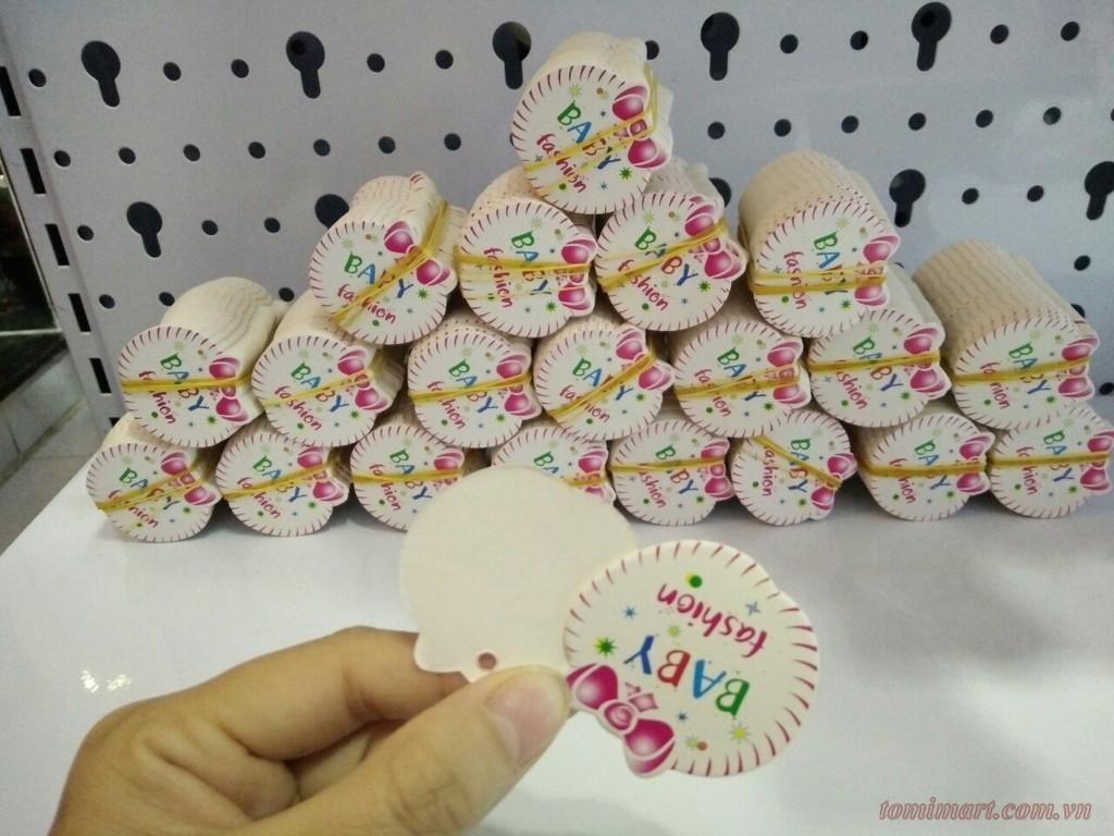 Tag quần áo trẻ em hình táo hồng