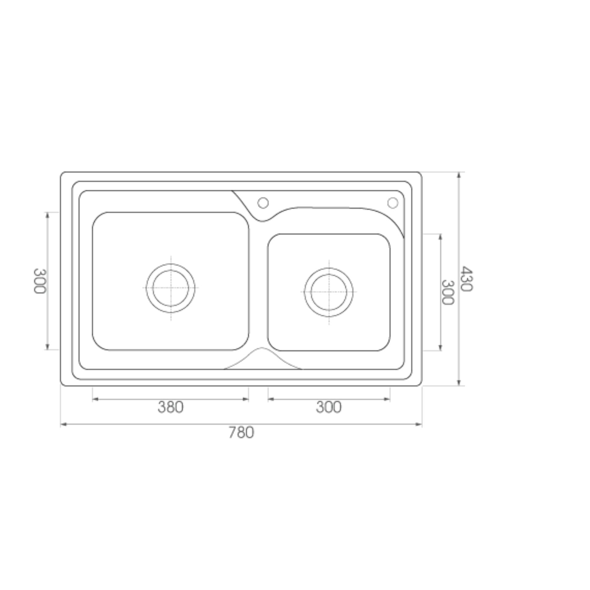 Chậu rửa chén 2 hộc atmor model: at-2g01