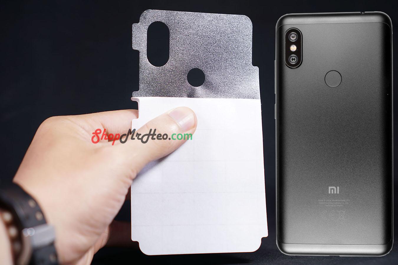 [HCM]Bộ 3 Skin Dán Mặt Lưng Vân 3D Xiaomi Redmi Note 6 Pro