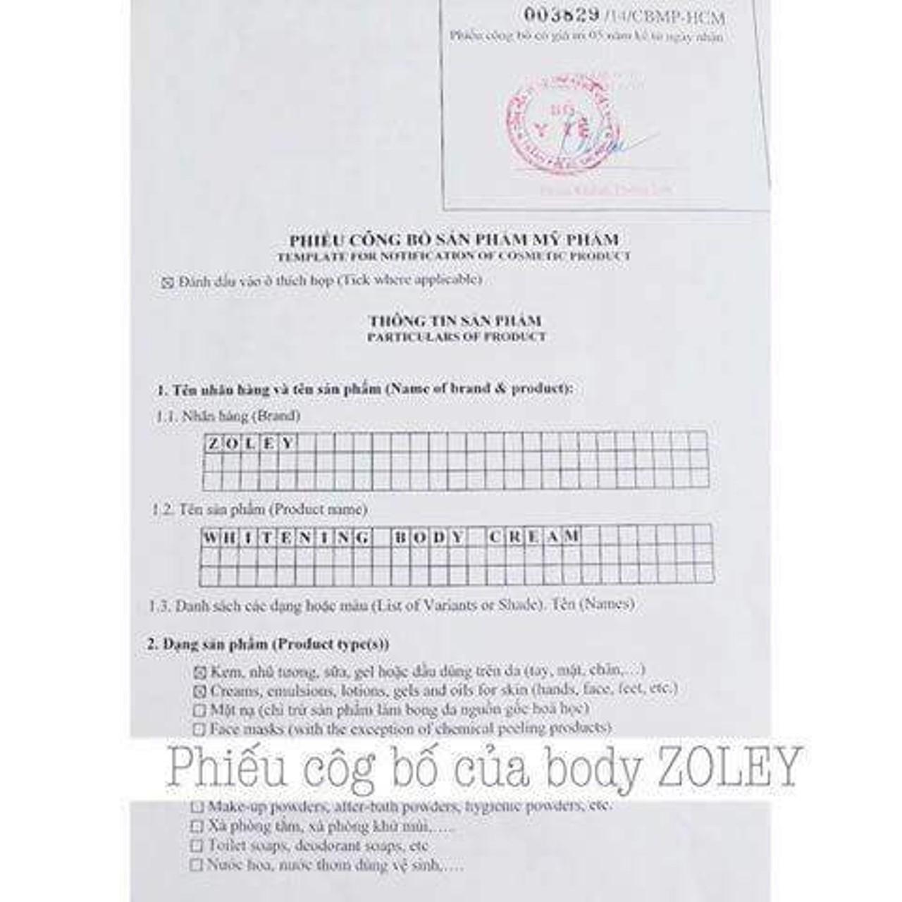 Kem body ZOLEy 100g