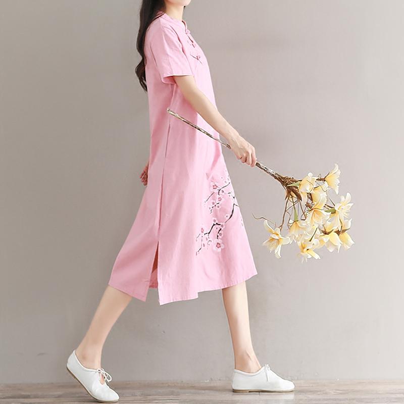 Đầm bầu công sở cổ tàu dáng dài