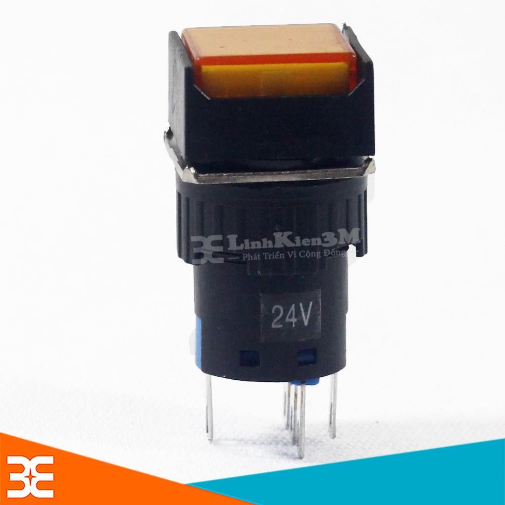 Nút Nhấn Đề Vuông 24VDC Al6- M Nhấn Nhả Có Đèn
