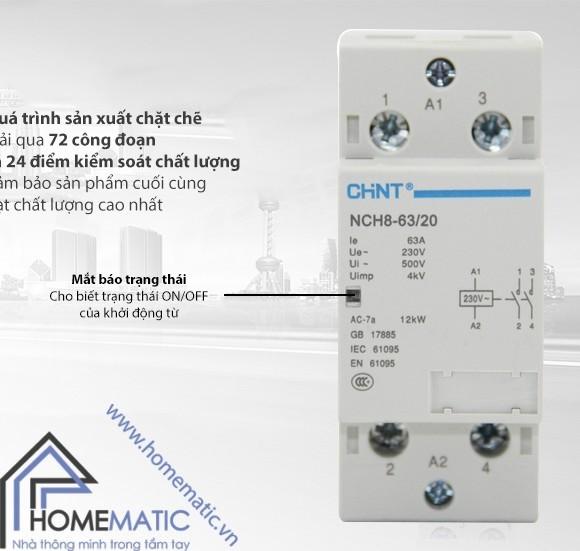 Khởi động từ 1 pha 63A CHINT NCH863A