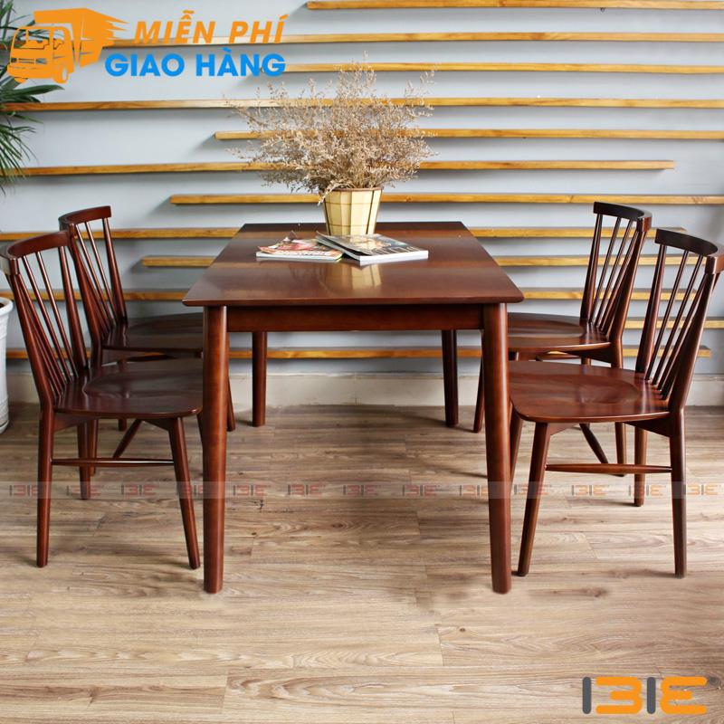 Bộ bàn ăn Requin màu walnut 4 ghế