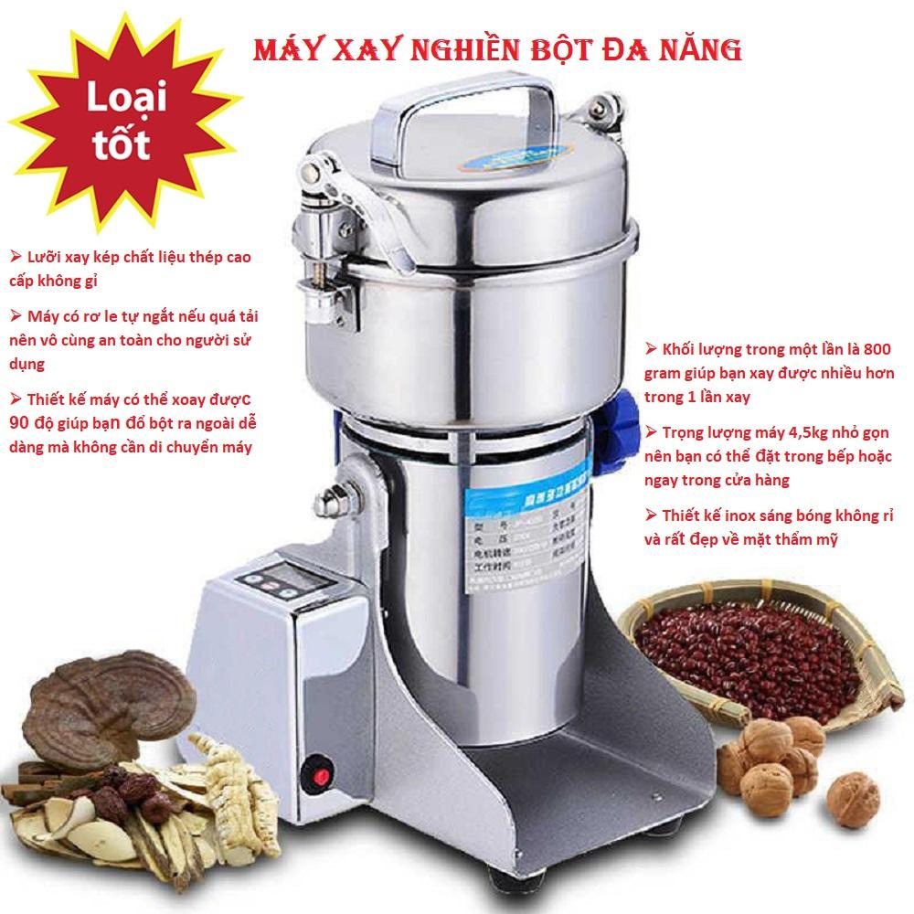 Máy Xay, Bột Khô Giá Bao Nhiêu, Máy Nghiền Bột Khô Mịn Máy Xay Tinh Bột Nghệ, Tam Thất, Ngũ Cốc Inox, Công Suất 1800W.