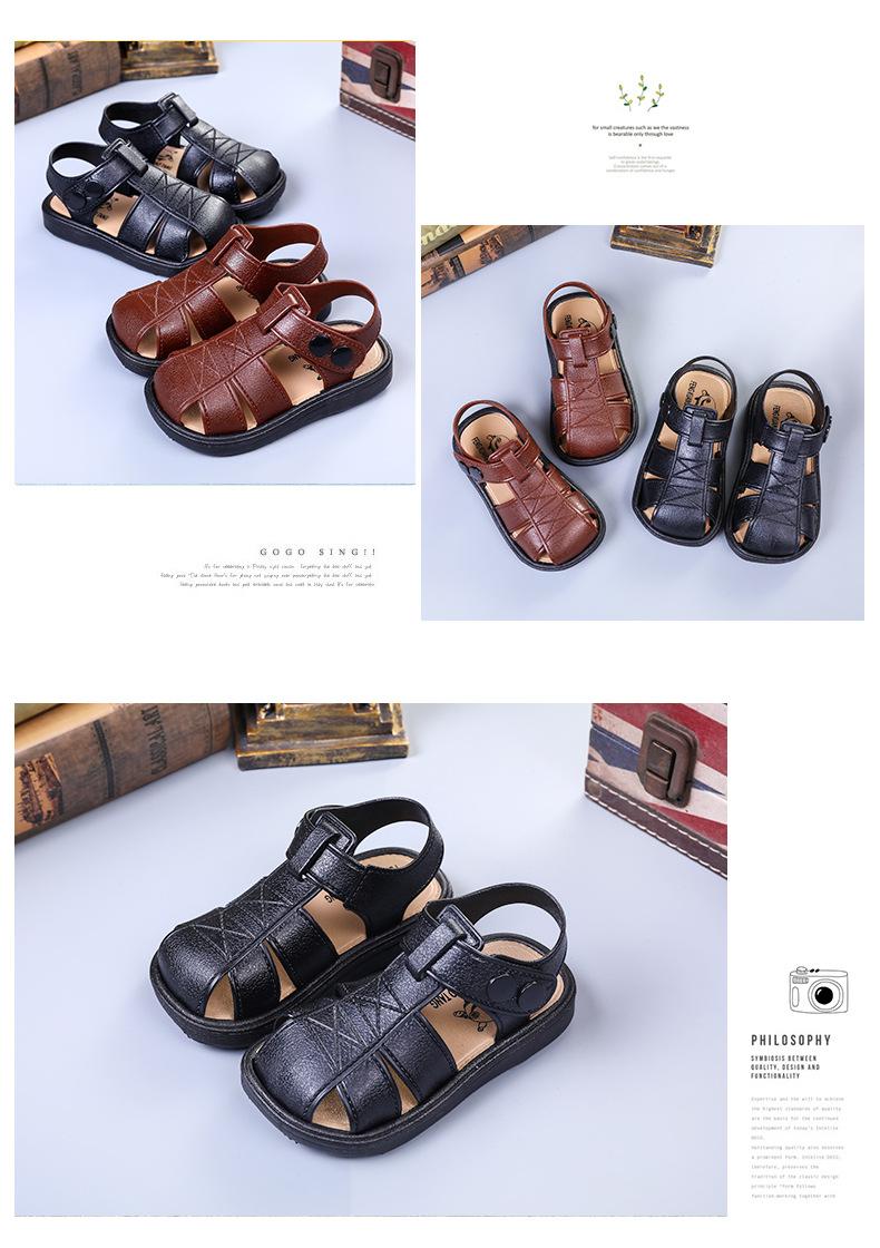 Dép Sandal bé trai - đen/nâu - Size 25 đến 30 - V109