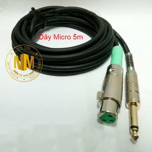 Dây micro Jack canon cái ra 6ly Đen 5M