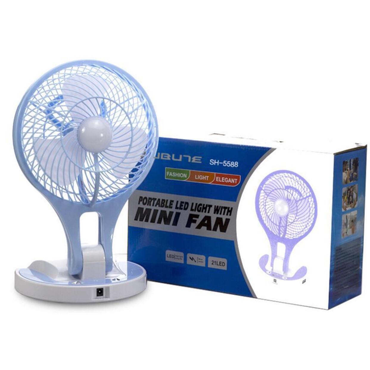 QUẠT SẠC 3 CÁNH CÓ ĐÈN LED 2 CẤP ĐỘ