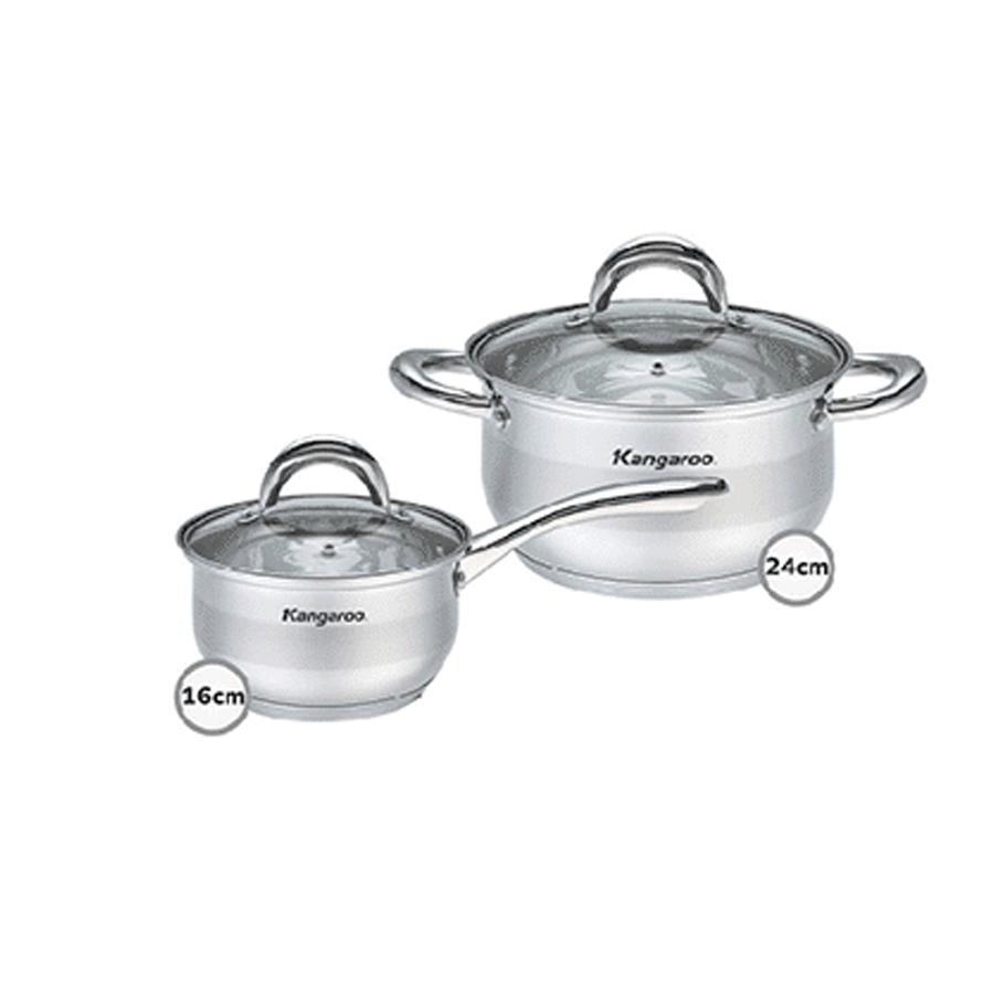 Bộ nồi chảo quánh ấm Kangaroo KG998M (Bộ)