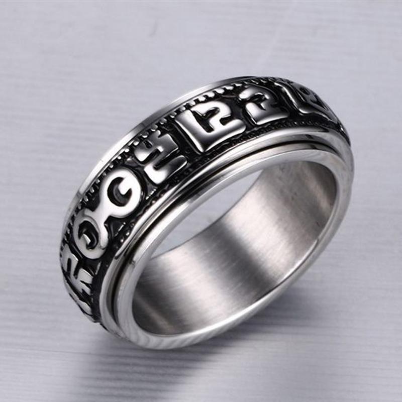 [FREESHIP MAX 15K][HCM]Nhẫn Om Mani Padme Hum N318 (Màu Bạc)