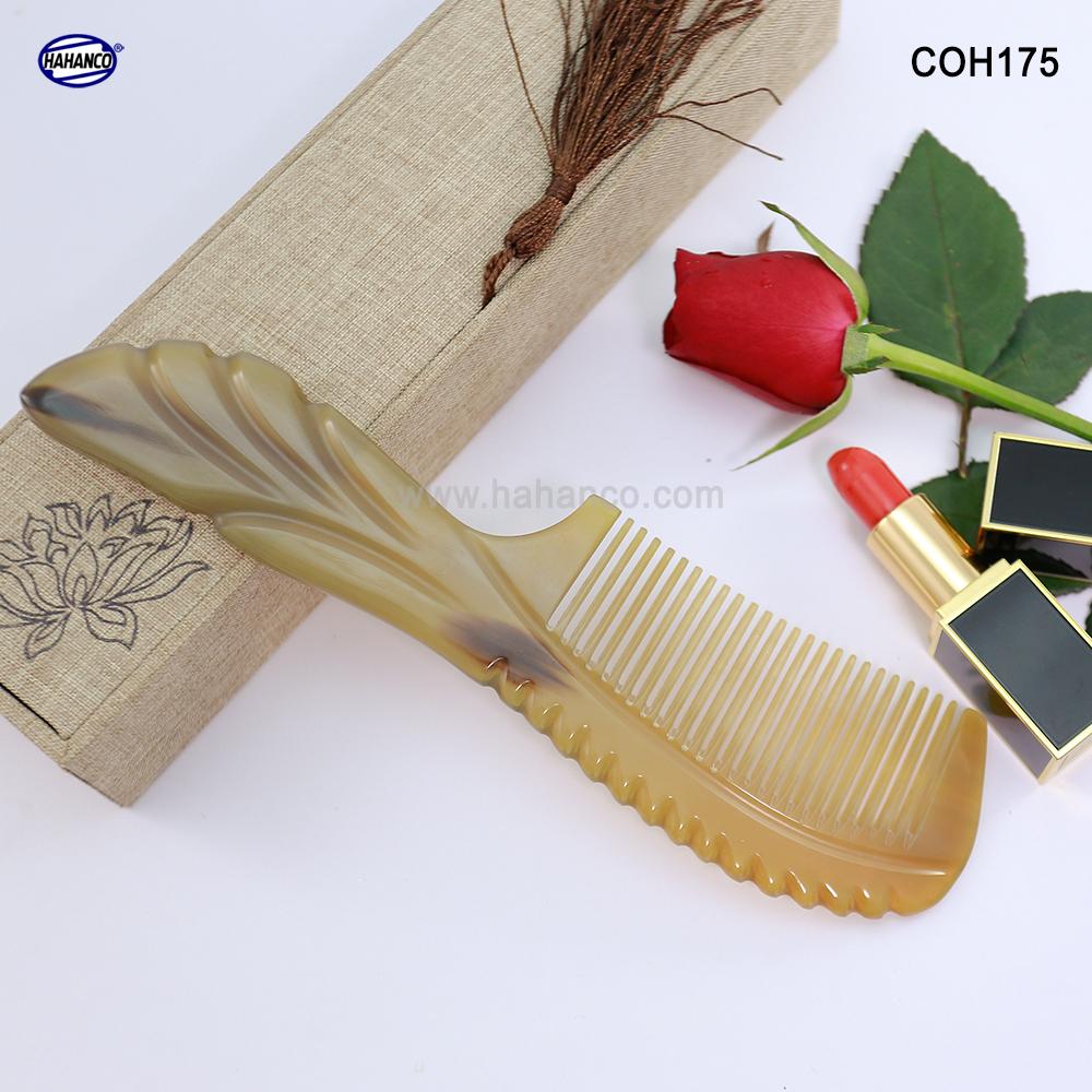 Lược sừng xuất Nhật - COH175 (Size: XL - 20cm) Dáng lược Châu Âu - Mẫu cao cấp cực sang - Horn Comb of HAHANCO - Chăm sóc tóc